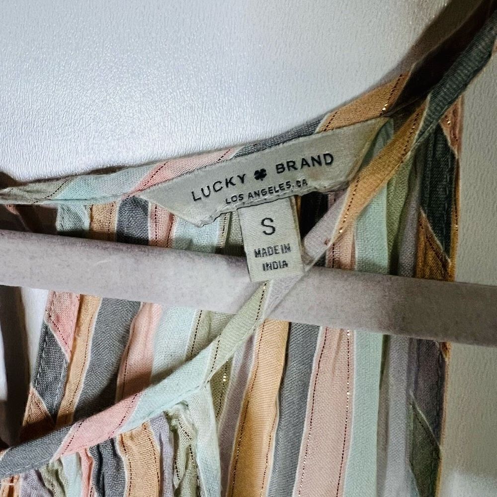 Lucky Brand Pastel Stripes Metallic MIDI Sundress - Picture 6 of 12